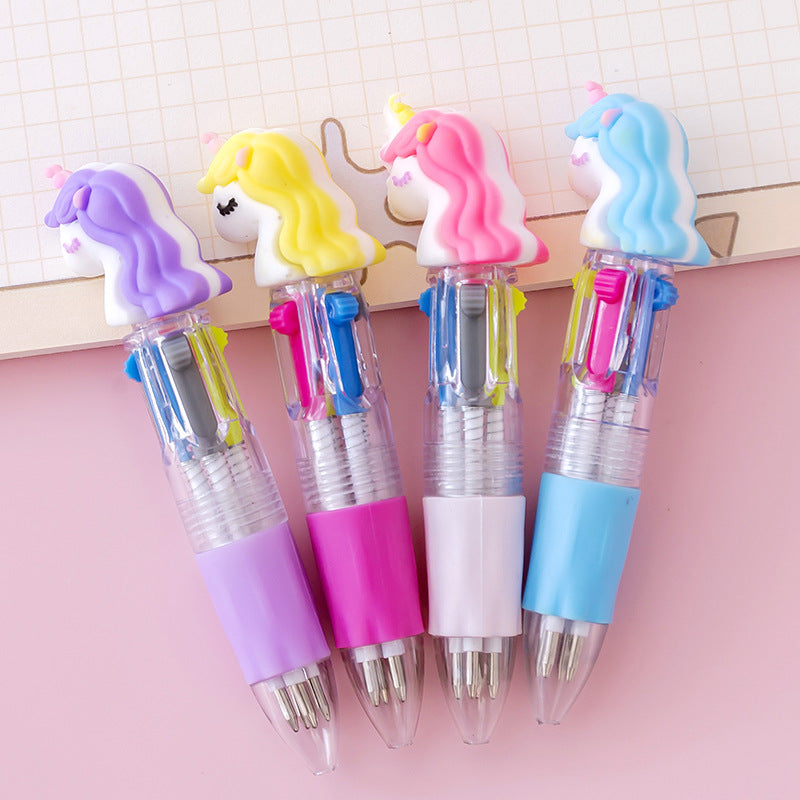 Wholesale Plastic Cartoon Cute Four-color Mini Ballpoint Pen